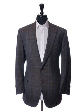 Ermenegildo Zegna Moss Green Check Mila Blazer 46R 38627